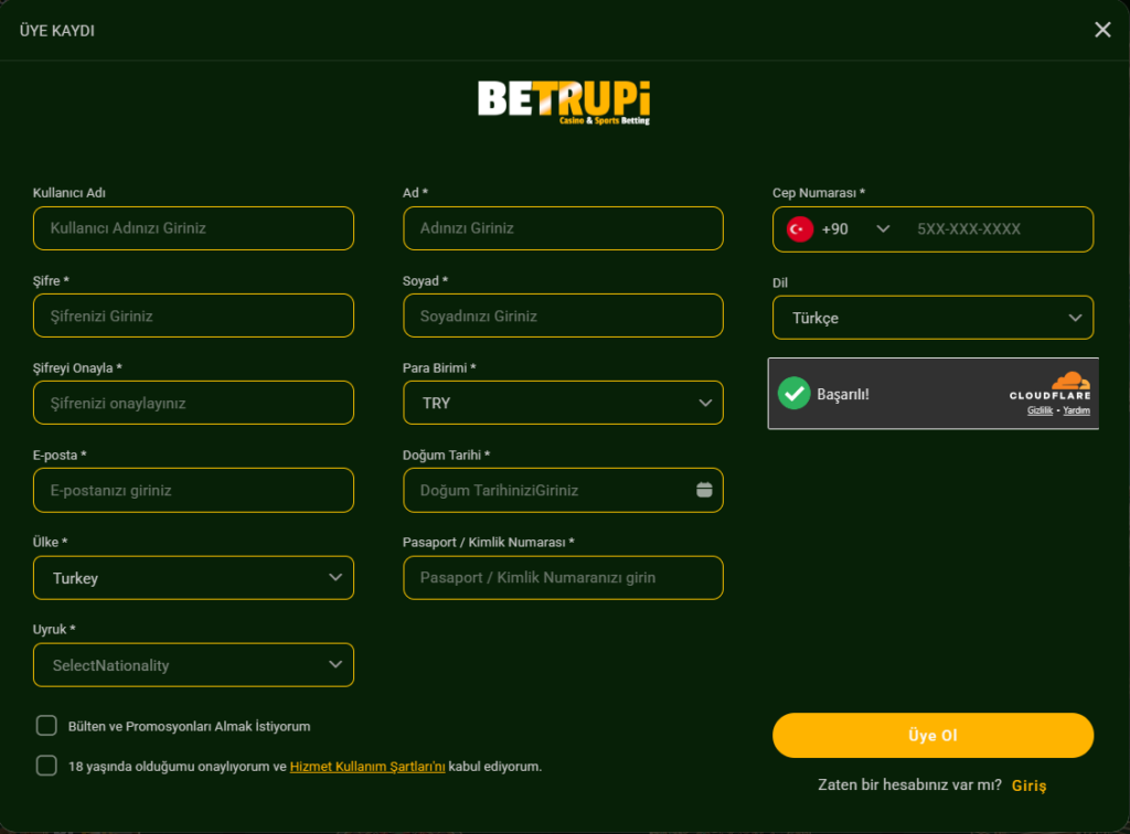 betrupi kayıt