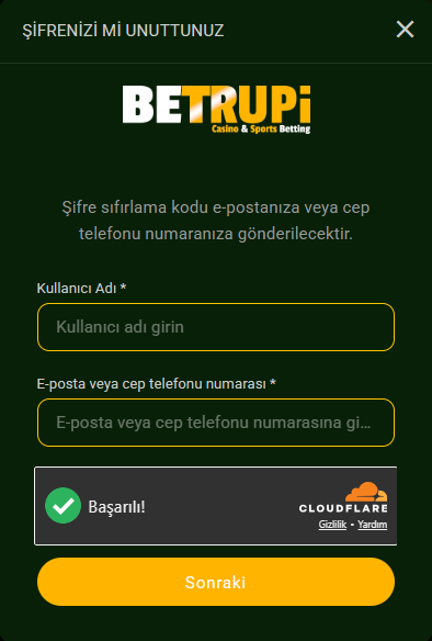 betrupi şifremi unuttum